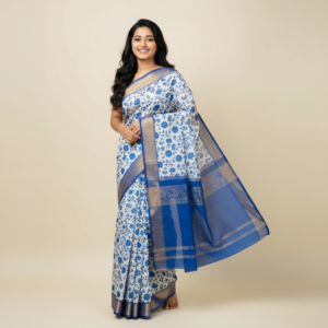 Cotton lenin Saree
